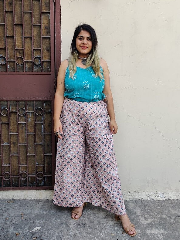 Petunia Hand Block Printed Culottes and Shrug Coordinated Set