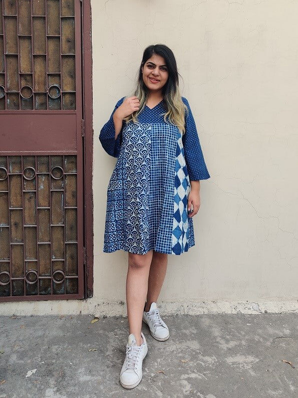 Riot of Colors : Indigo Edition Short Dress