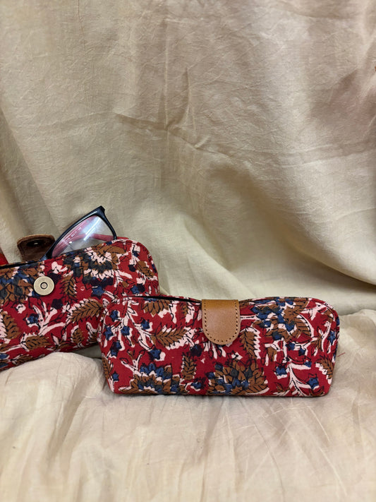 Red Kalamkari Eyewear Case