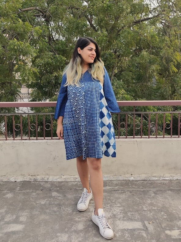 Riot of Colors : Indigo Edition Short Dress