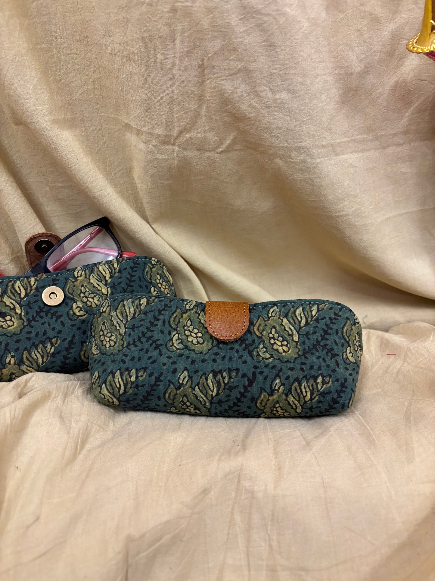 Green Shank Ajrakh Eyewear Case