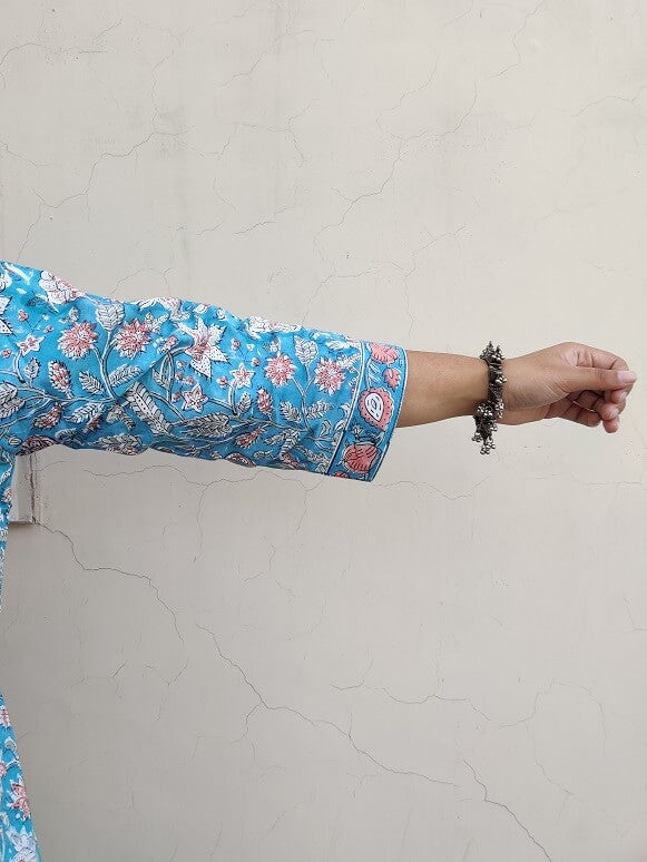 Saachi Hand Block Printed Culottes and Shrug Coordinated Set