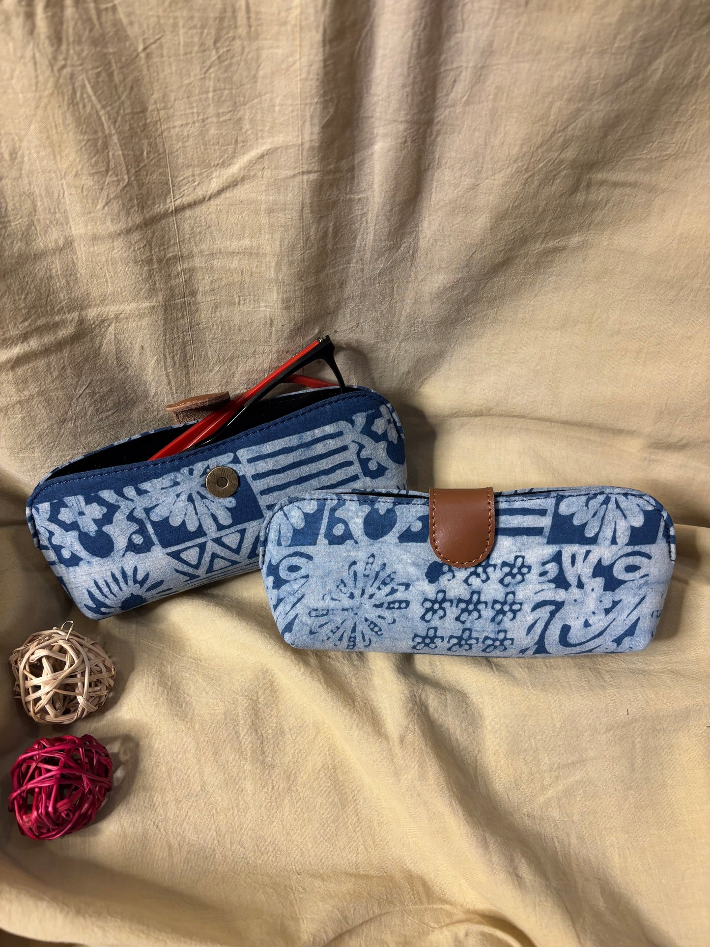 Indigo Patch Dabu Eyewear Case