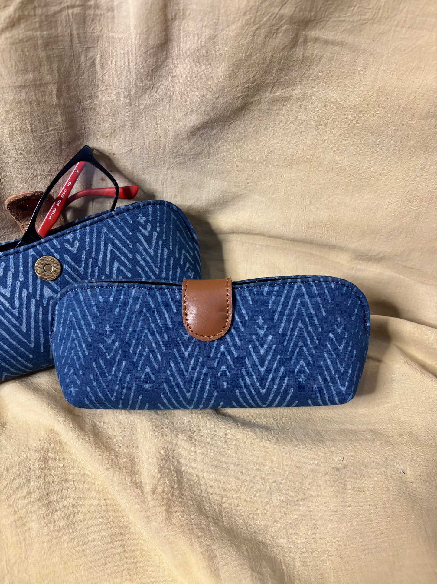 Indigo Hand Block Print Eyewear Case