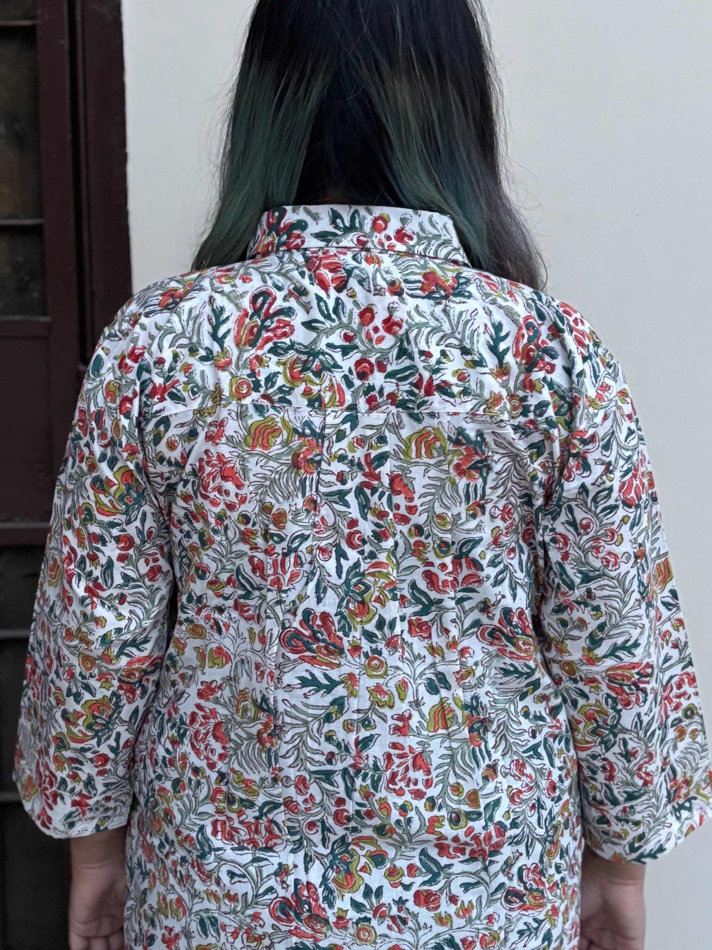 Vasanti A Line Hand Block Printed Relaxed Fit Collar Top