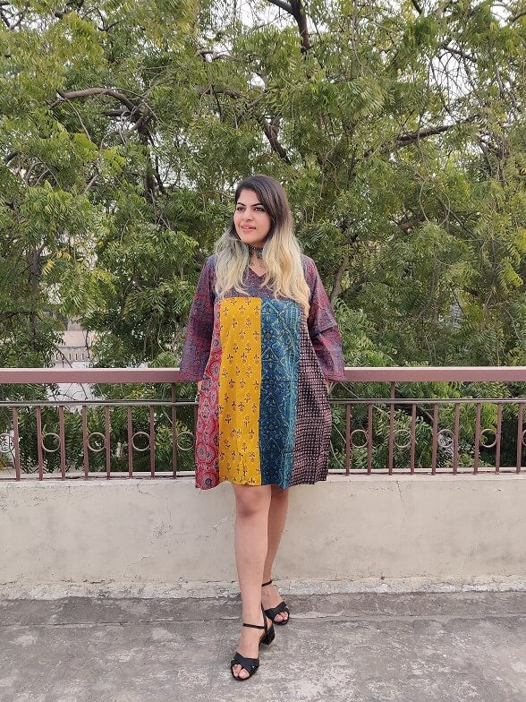 Riot of Colors : Ajrakh Third Edition Short Dress