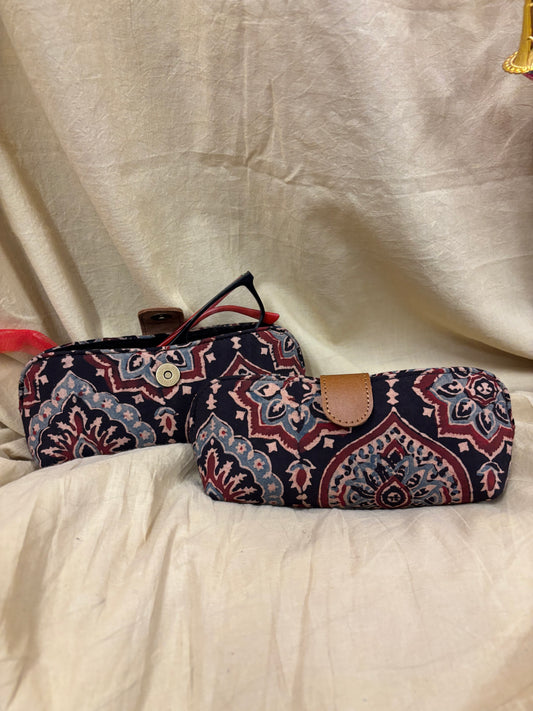 Black Red Ajrakh Eyewear Case