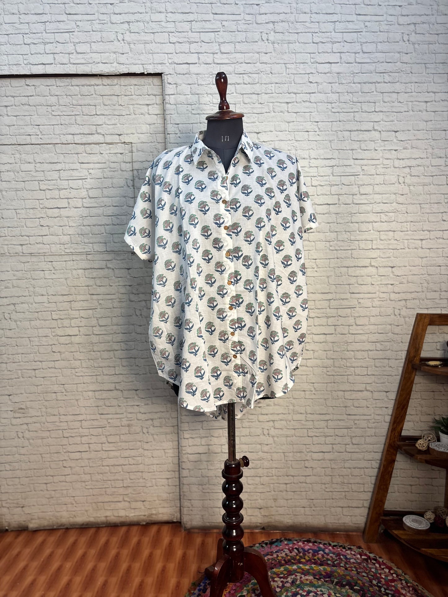 Blush Buti Cotton High Low Shirt Kaftan