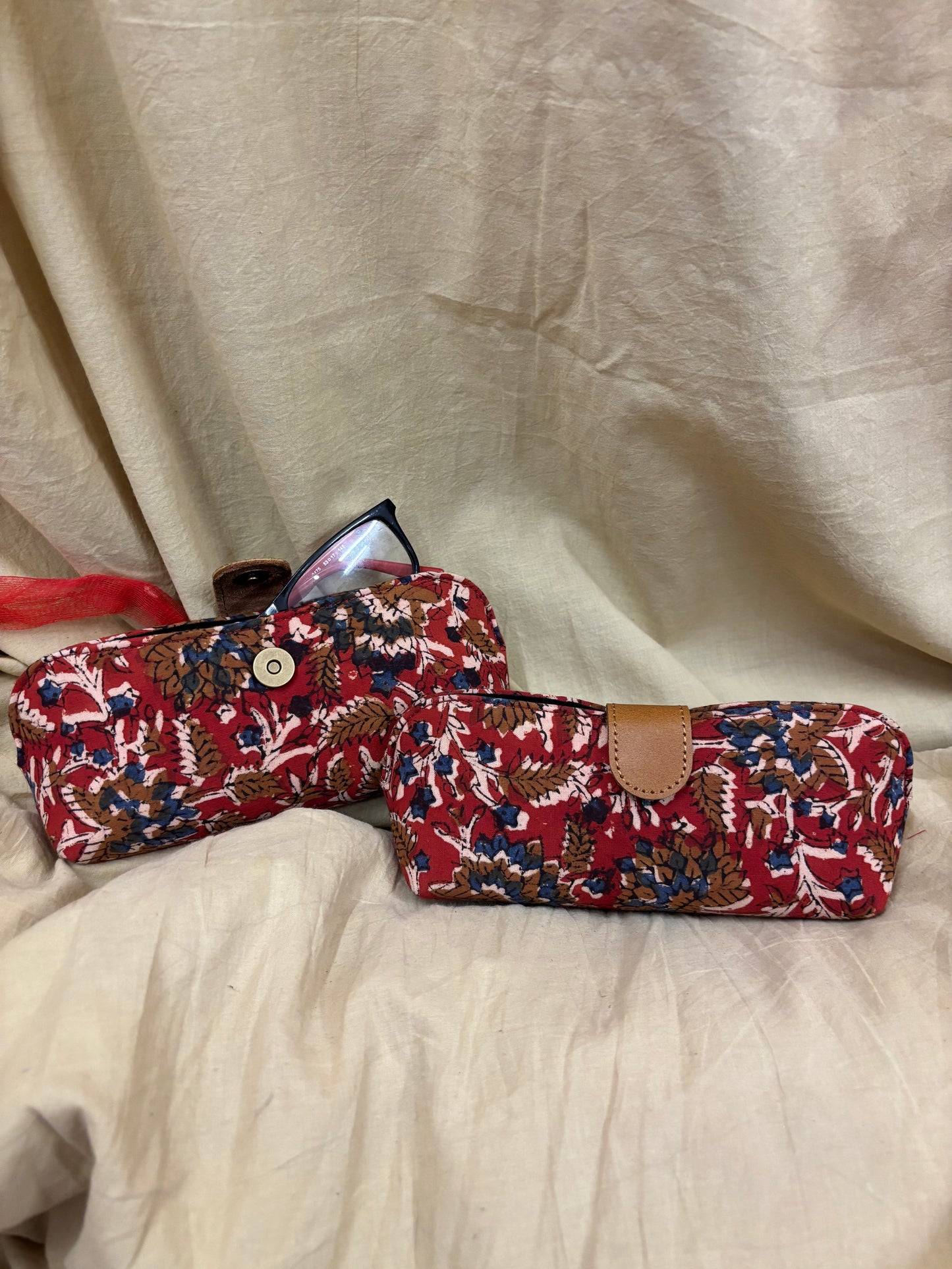 Red Kalamkari Eyewear Case