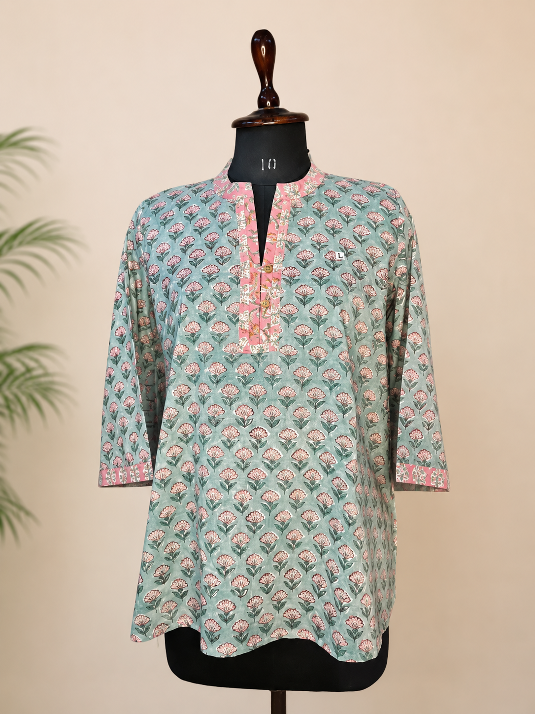Noori Cotton Hand Block Printed Short Kurti