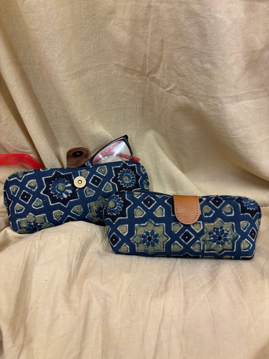 Indigo Green Ajrakh Eyewear Case