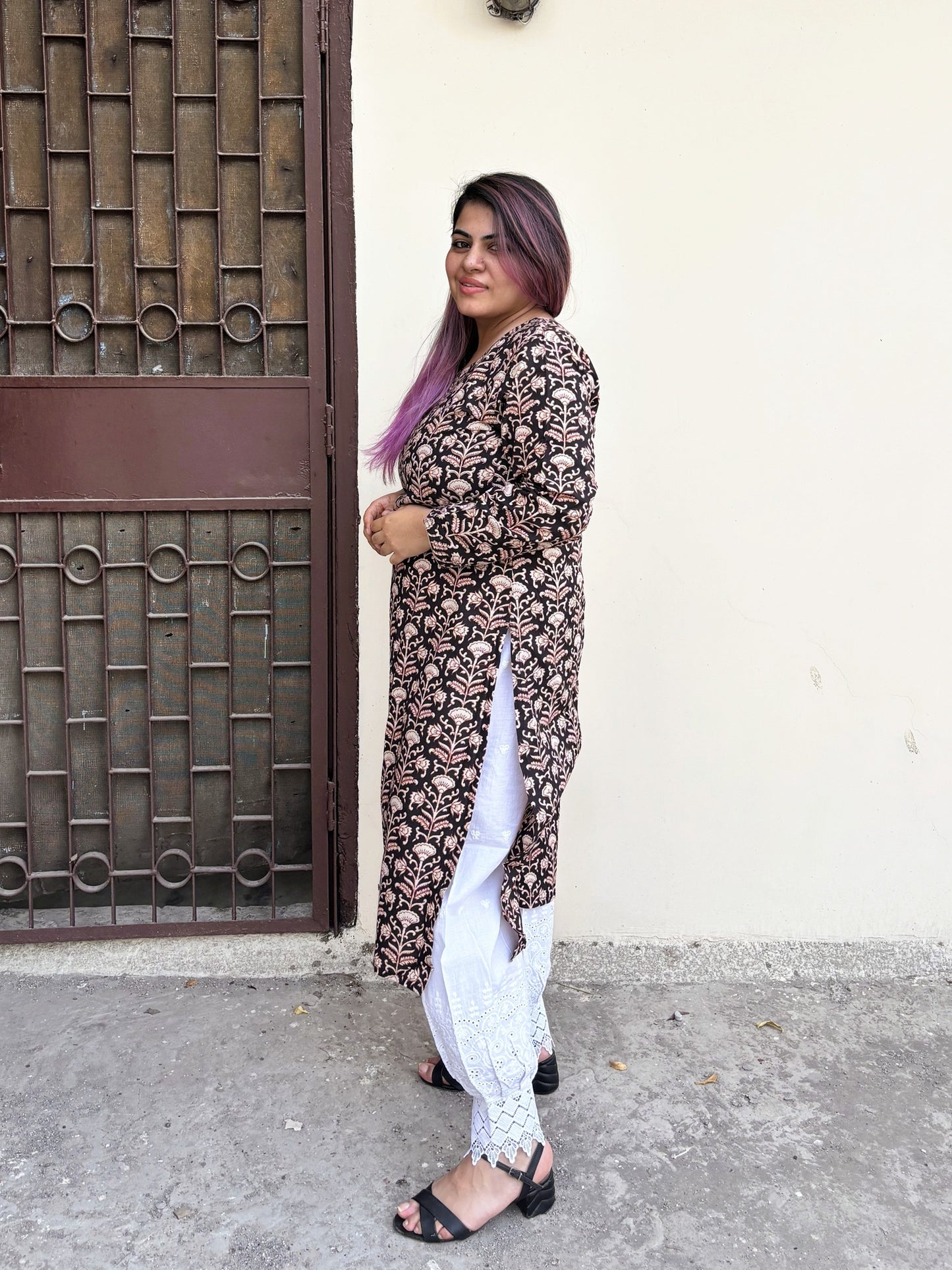 Belika Hand Block Printed Cotton Long Kurta