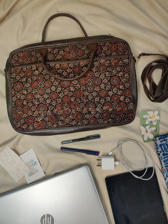 Black Ajrakh Laptop Bag