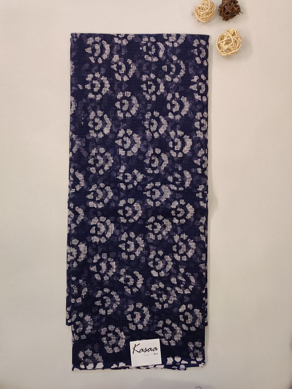 Indigo Hand Block Printed Cotton Kota Suit Set