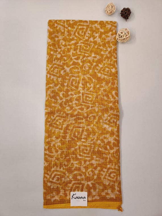 Yellow Hand Block Printed Cotton Kota Suit Set
