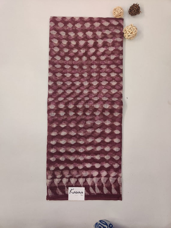 Plum Triangle Hand Block Printed Cotton Kota Suit Set