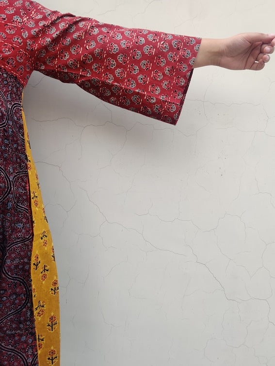 Riot of Colors : Ajrakh Hand Block Printed Knee Length Dress