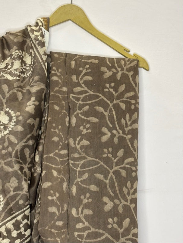 Kashish Dabu Hand Block Printed Chanderi Saree