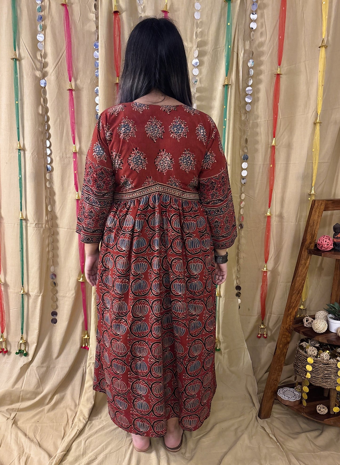 Roohi Ajrakh Hand Block Printed Nyra Cut Dress
