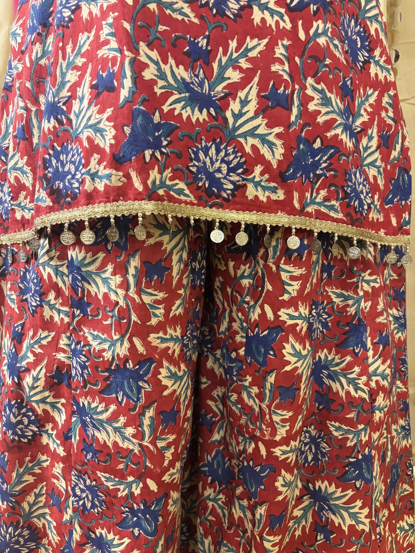 Zareen Short Kurti with Kali Pants Set with Corset Back