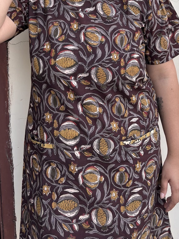 Rajani Knee Length Shift Dress with Front Pockets