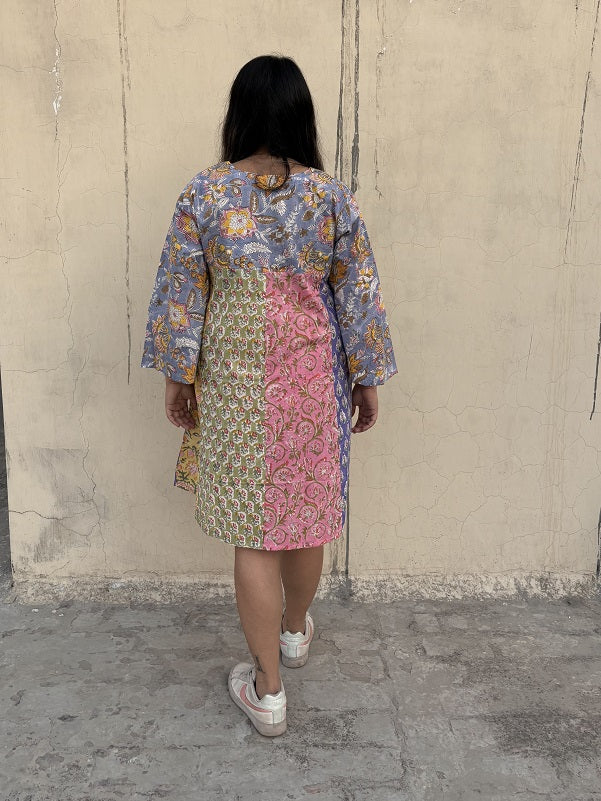 Riot of Colors : Hand Block Pinted Third Edition Short Dress