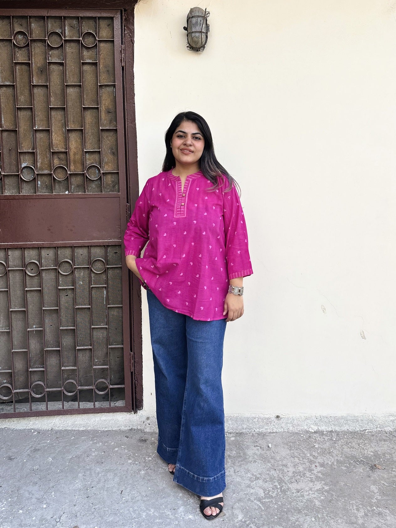 Dilsa Cotton Hand Block Printed Short Kurti