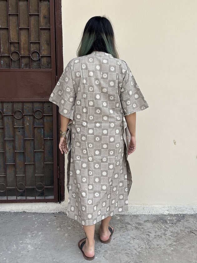 Kashish Dabu High Low Midi Cotton Shirt Kaftan