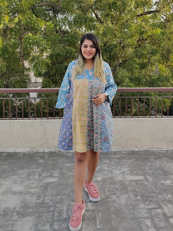 Riot of Colors : Hand Block Printed Second Edition Short Dress