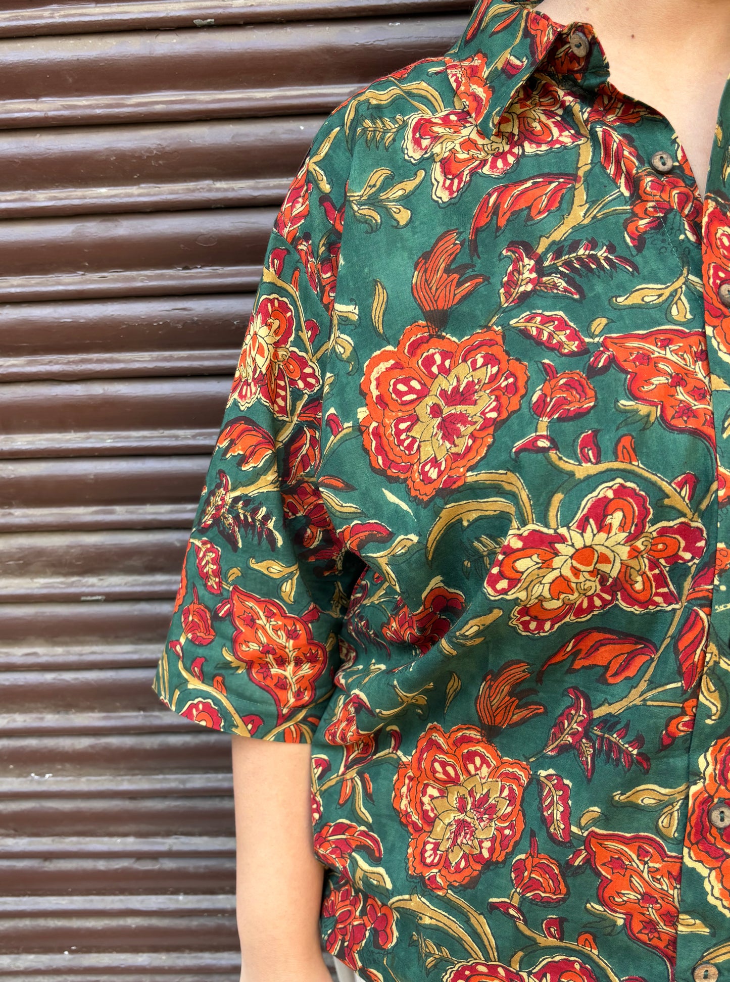 Meher Hand Block Printed Half Sleeves Unisex Shirt