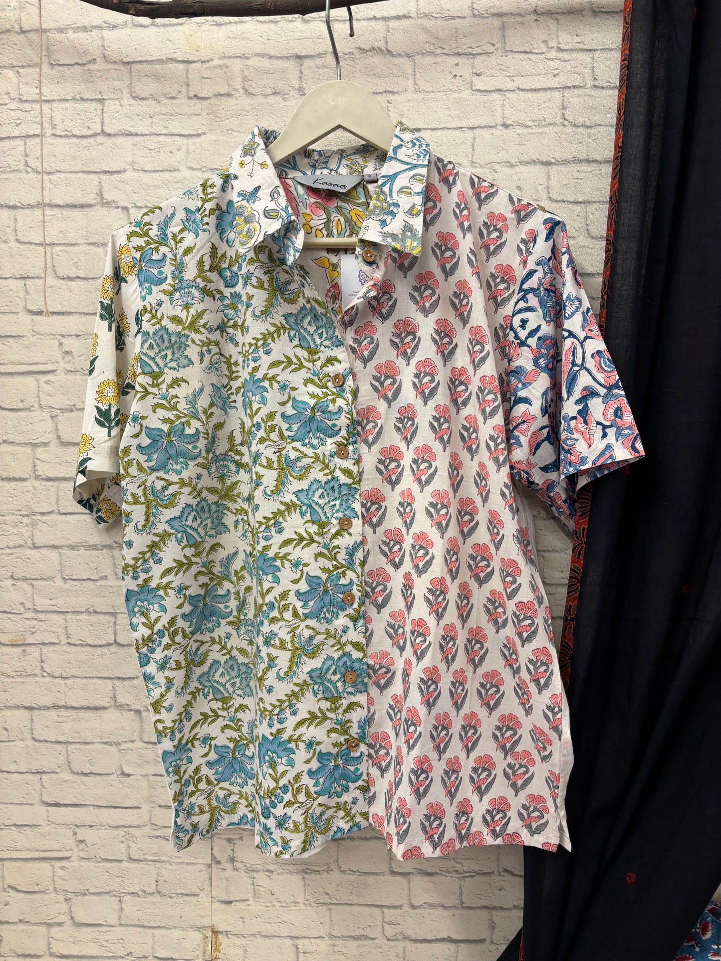 Riot of Colour White Patchwork Comfort Fit Shirt Second Edition