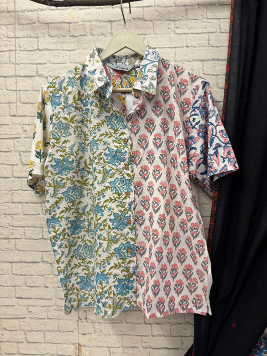 Riot of Colour White Patchwork Comfort Fit Shirt Second Edition