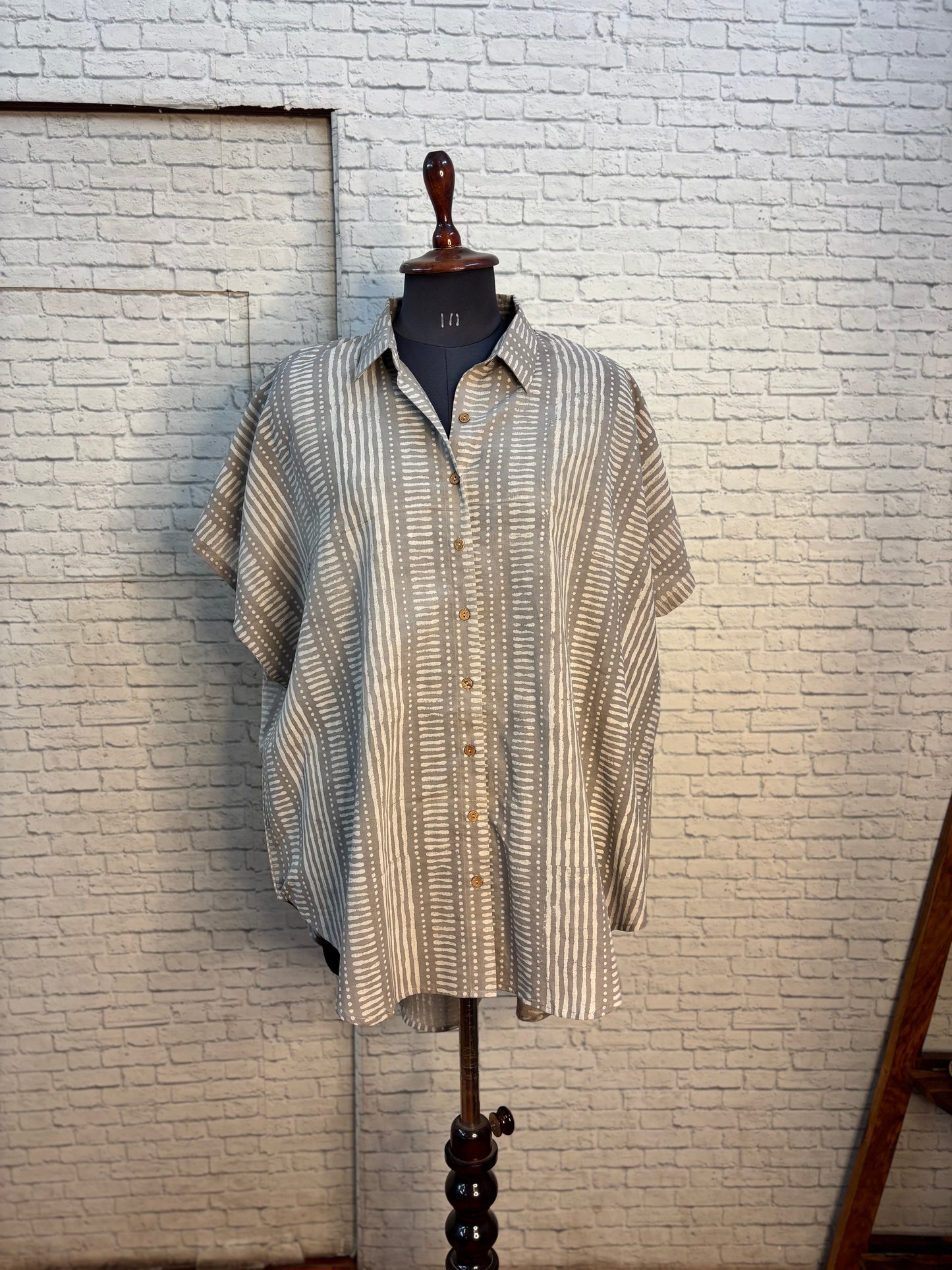 Kashish Dabu Cotton High Low Shirt Kaftan