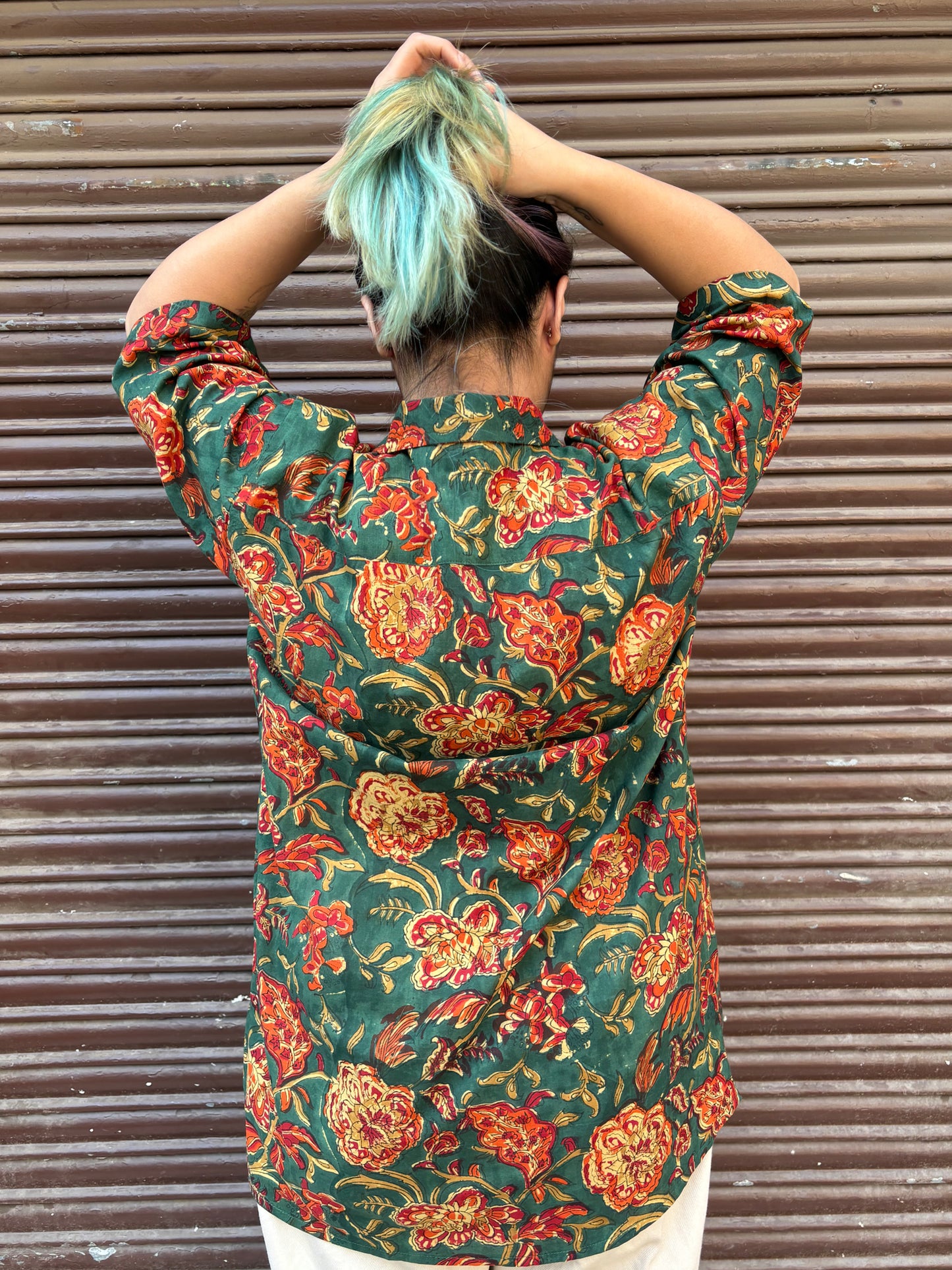 Meher Hand Block Printed Half Sleeves Unisex Shirt