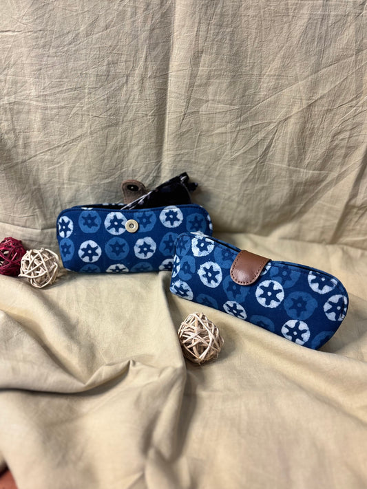 Indigo Star Dabu Hand Block Print Eyewear Case