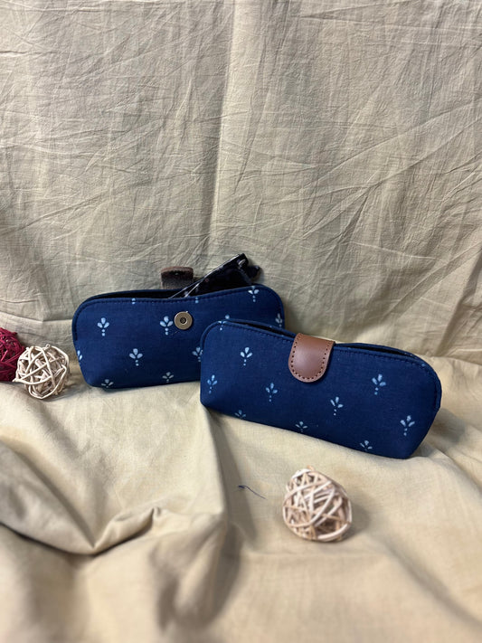 Indigo Hand Block Print Eyewear Case