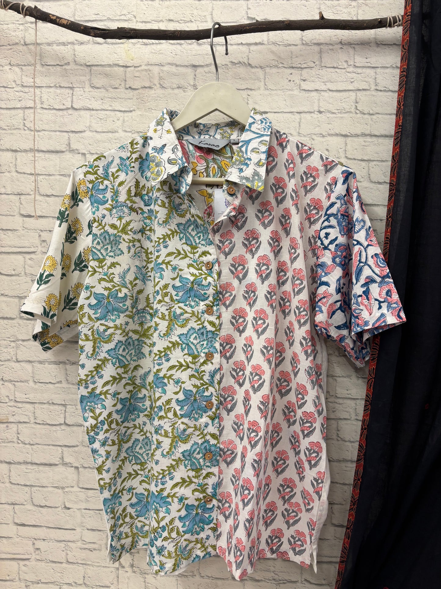 Riot of Colour White Patchwork Comfort Fit Shirt Second Edition