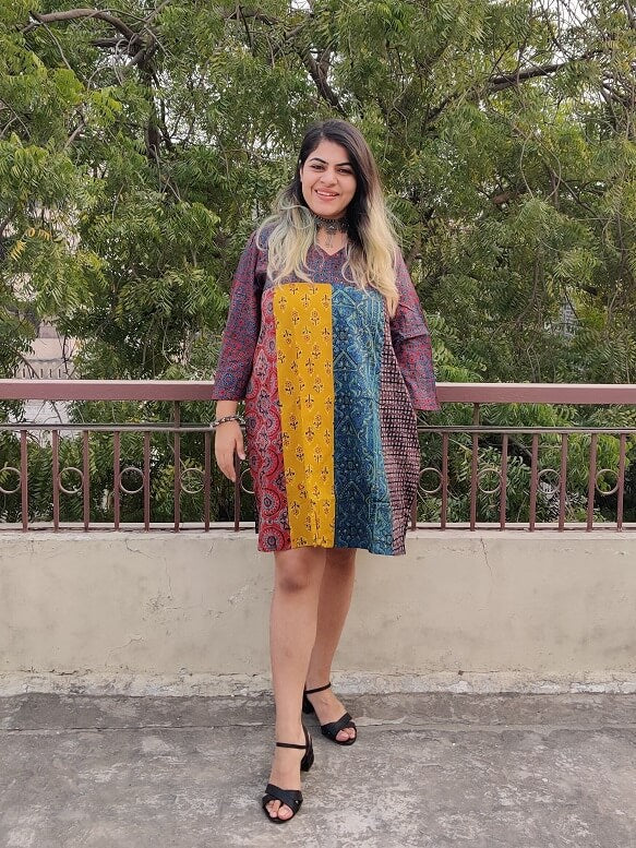 Riot of Colors : Ajrakh Third Edition Short Dress