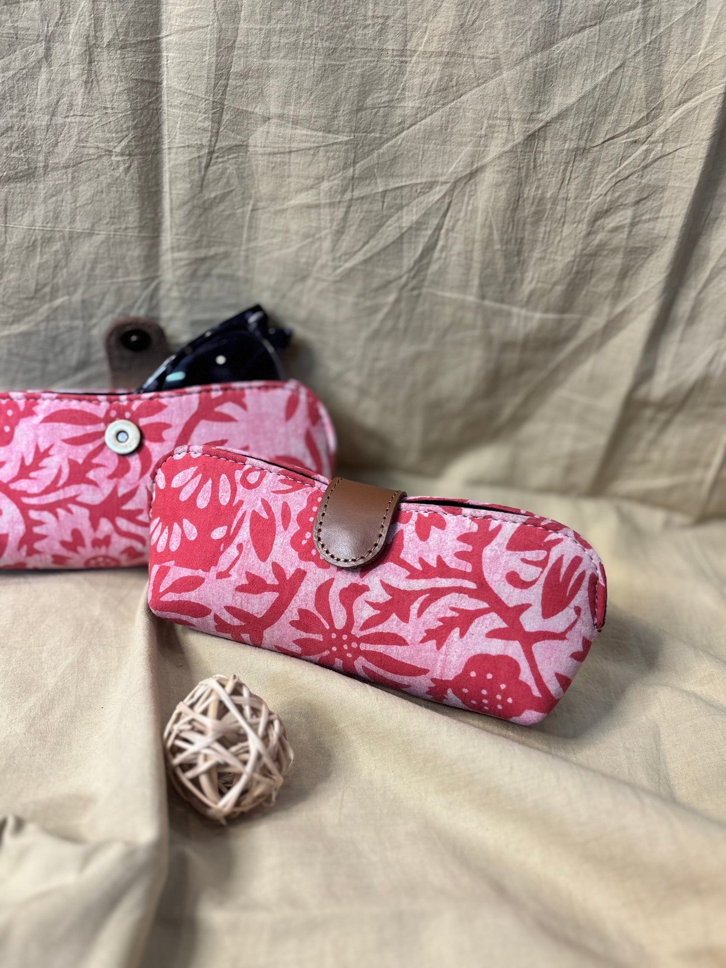 Pink Patch Dabu Hand Block Print Eyewear Case