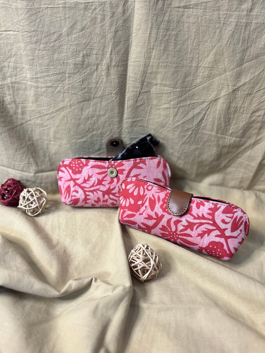 Pink Patch Dabu Hand Block Print Eyewear Case
