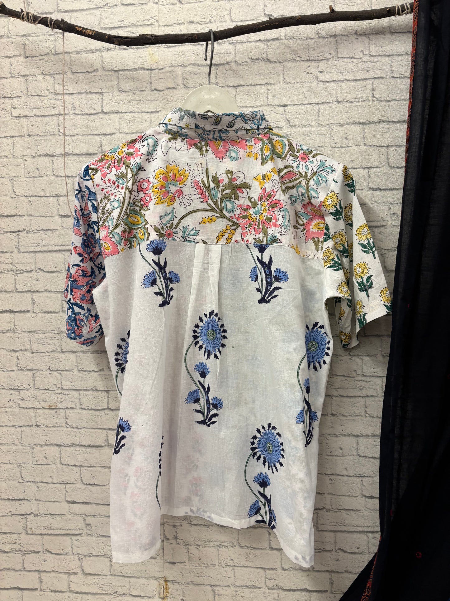Riot of Colour White Patchwork Comfort Fit Shirt Second Edition