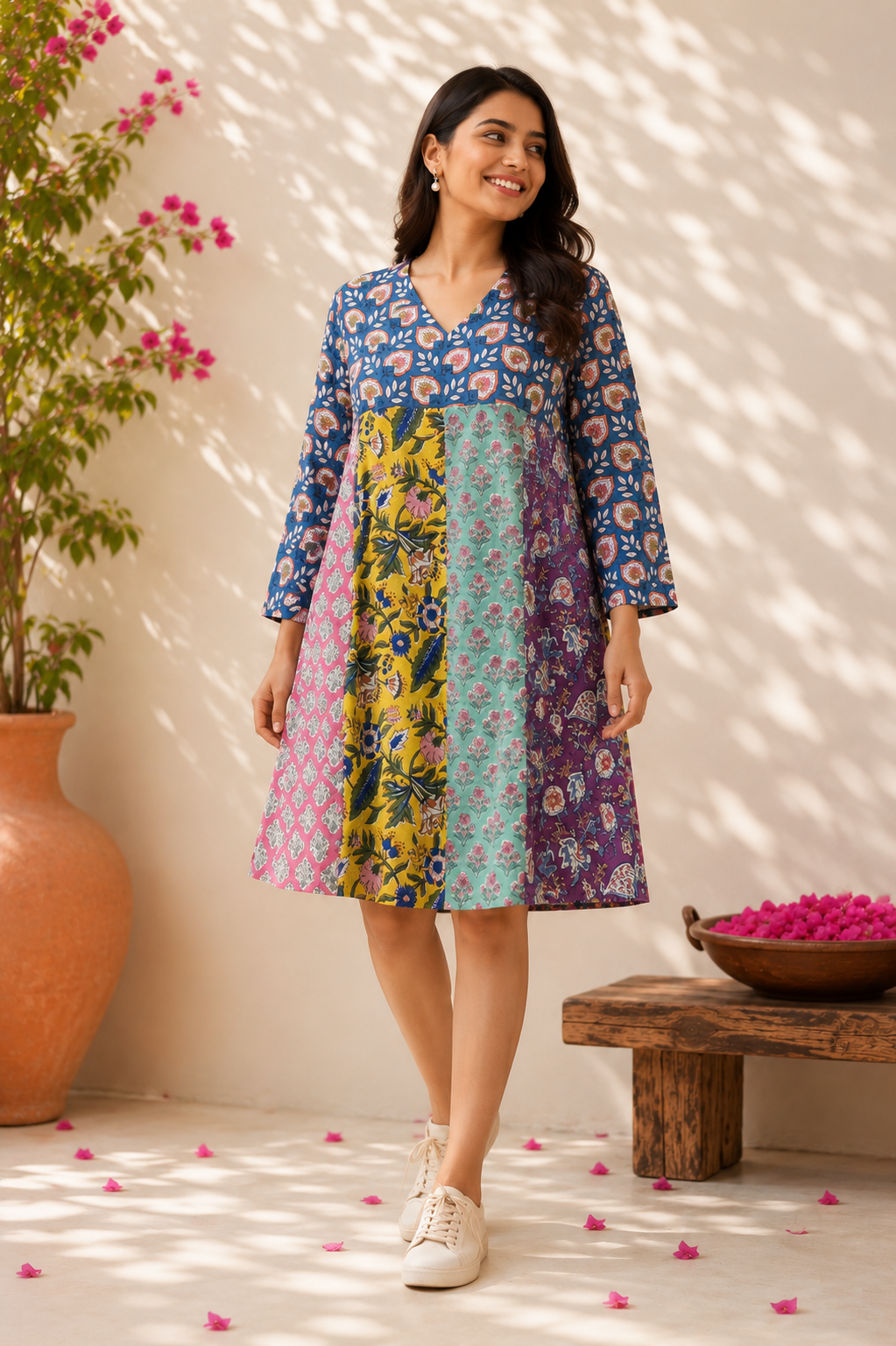Riot of Colors : Hand Block Pinted Fourth Edition Short Dress