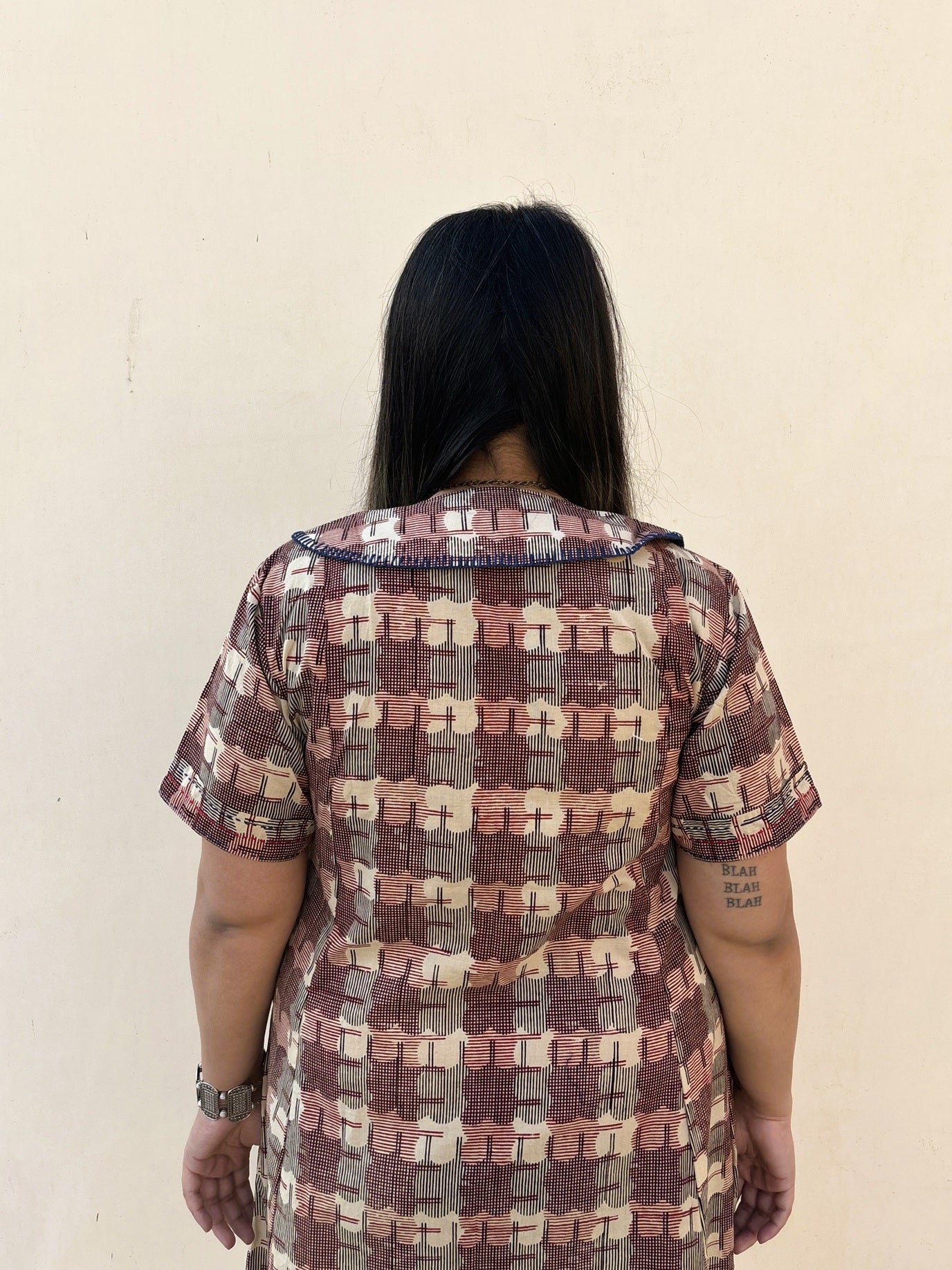 Biskoot Knee Length Shirt Dress with Peter Pan Collar