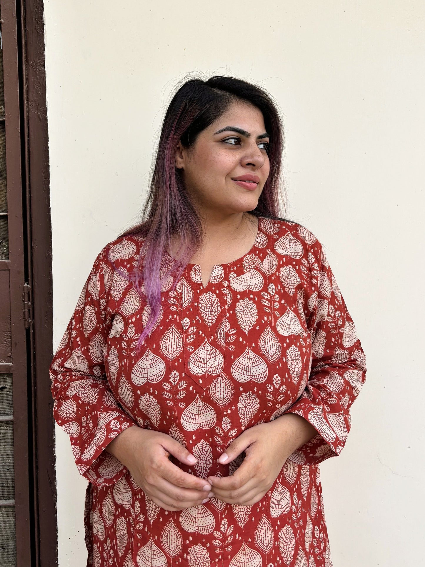 Pallav Hand Block Printed Cotton Long Kurta