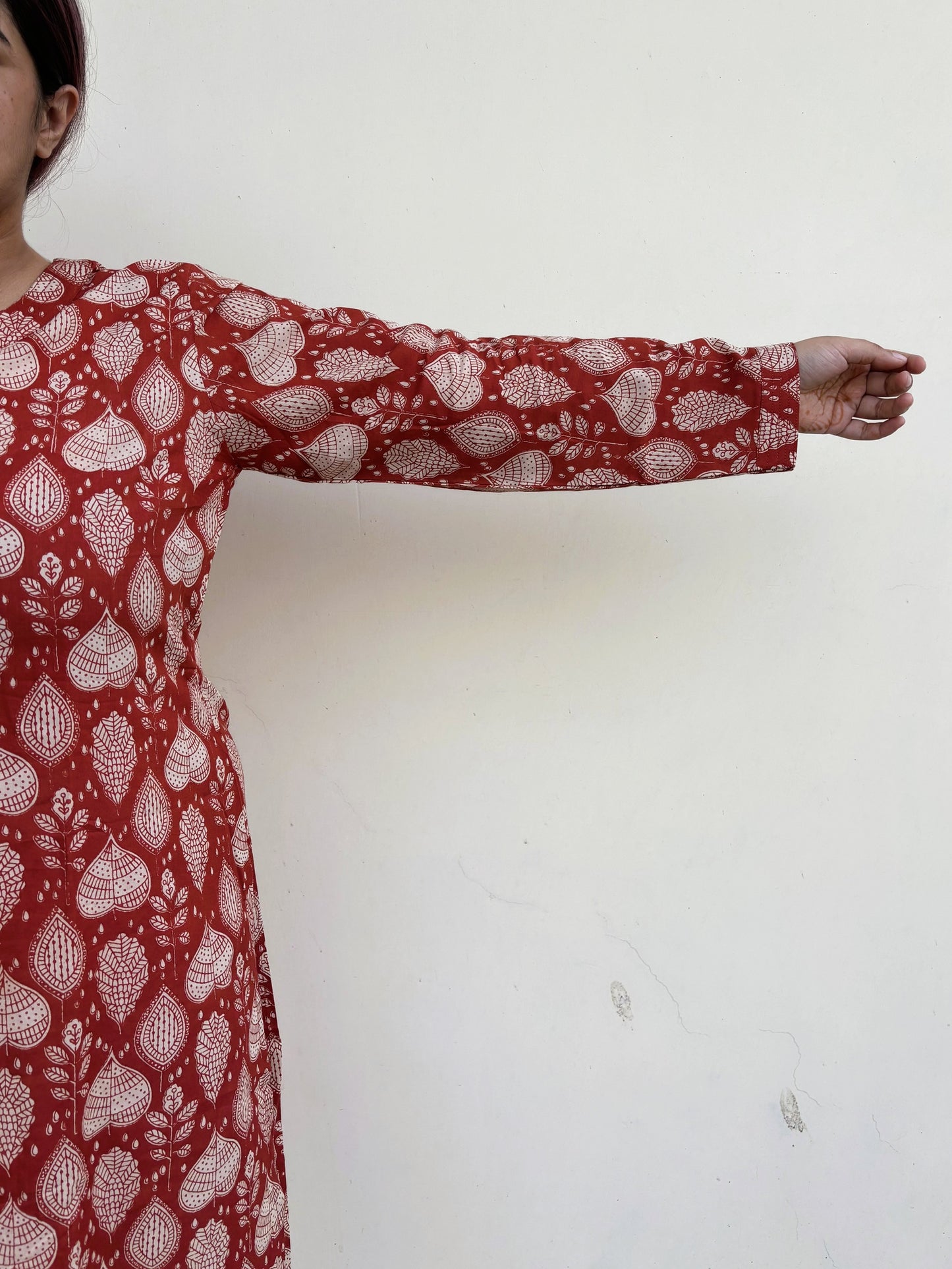 Pallav Hand Block Printed Cotton Long Kurta