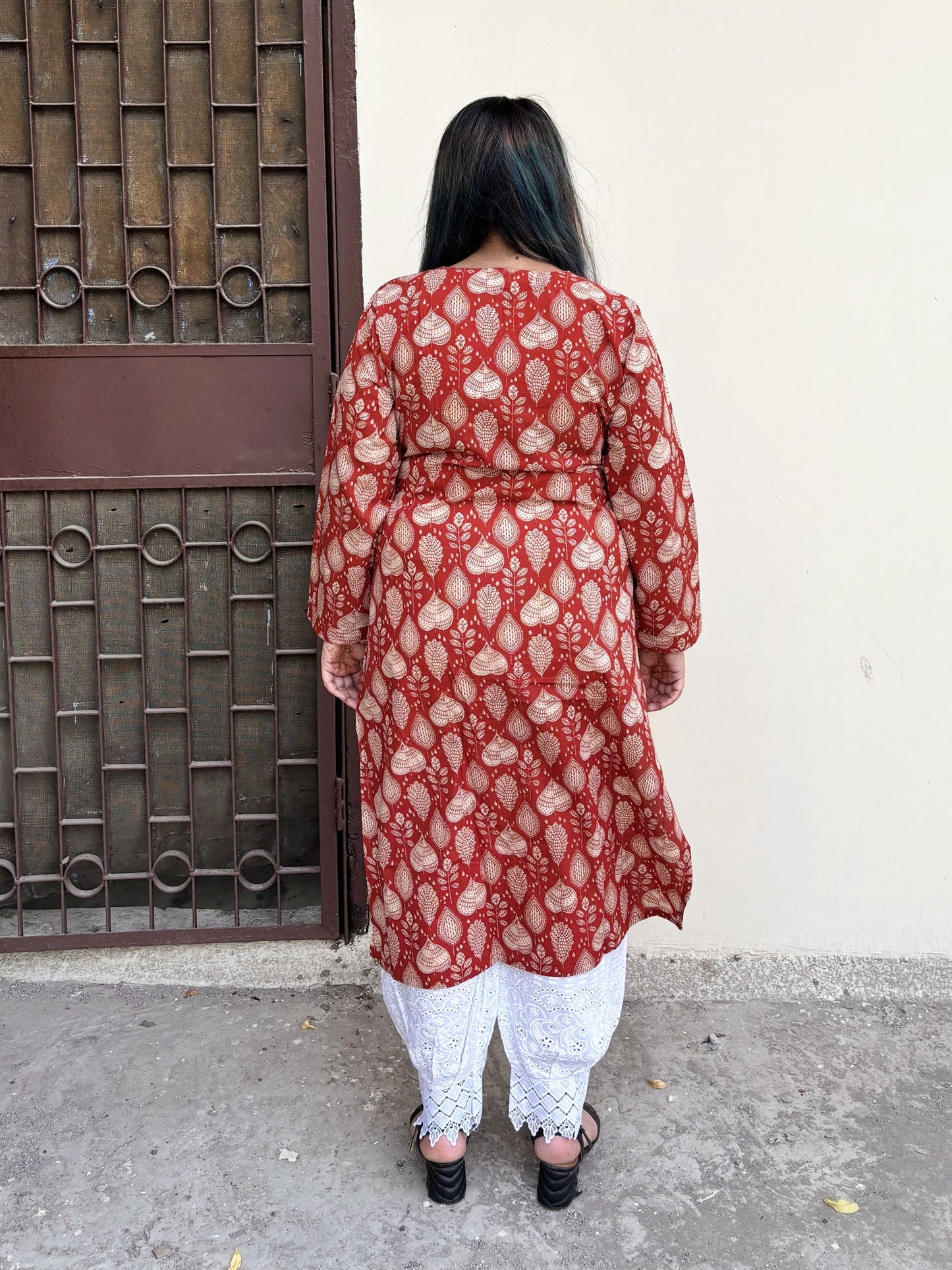 Pallav Hand Block Printed Cotton Long Kurta