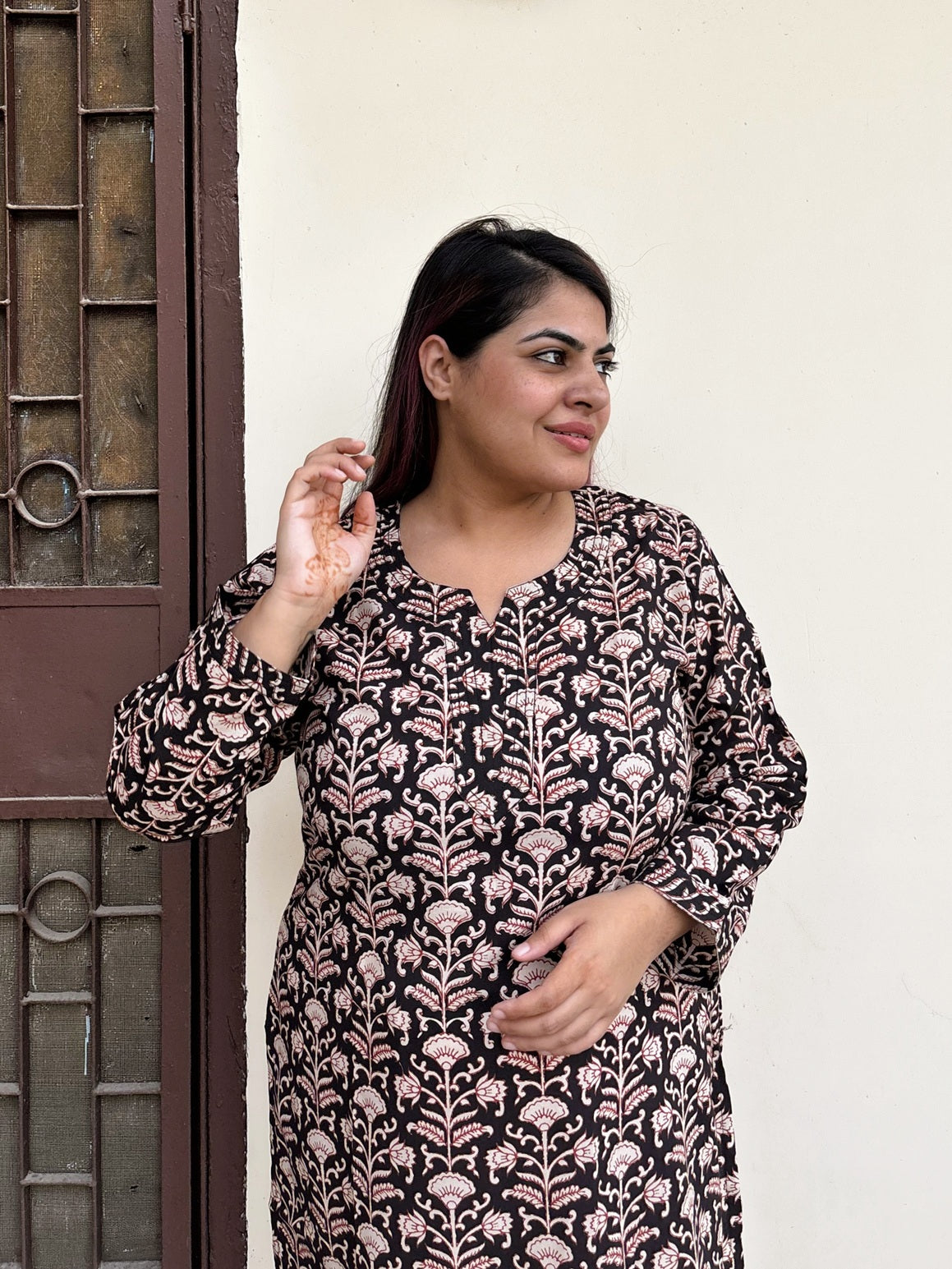 Belika Hand Block Printed Cotton Long Kurta