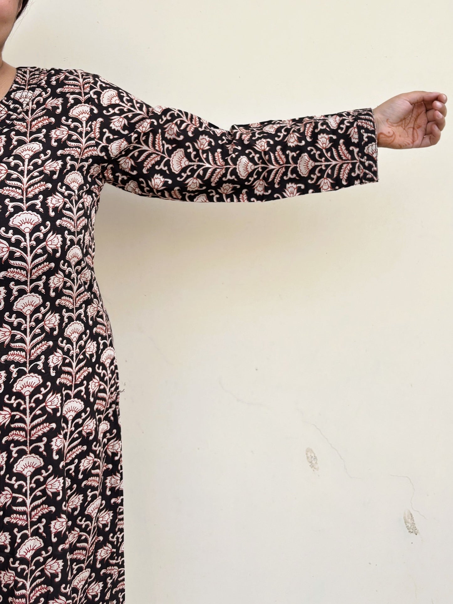 Belika Hand Block Printed Cotton Long Kurta