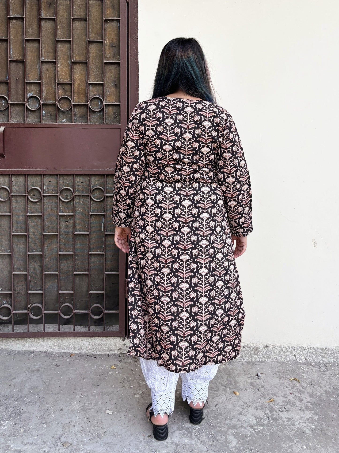 Belika Hand Block Printed Cotton Long Kurta