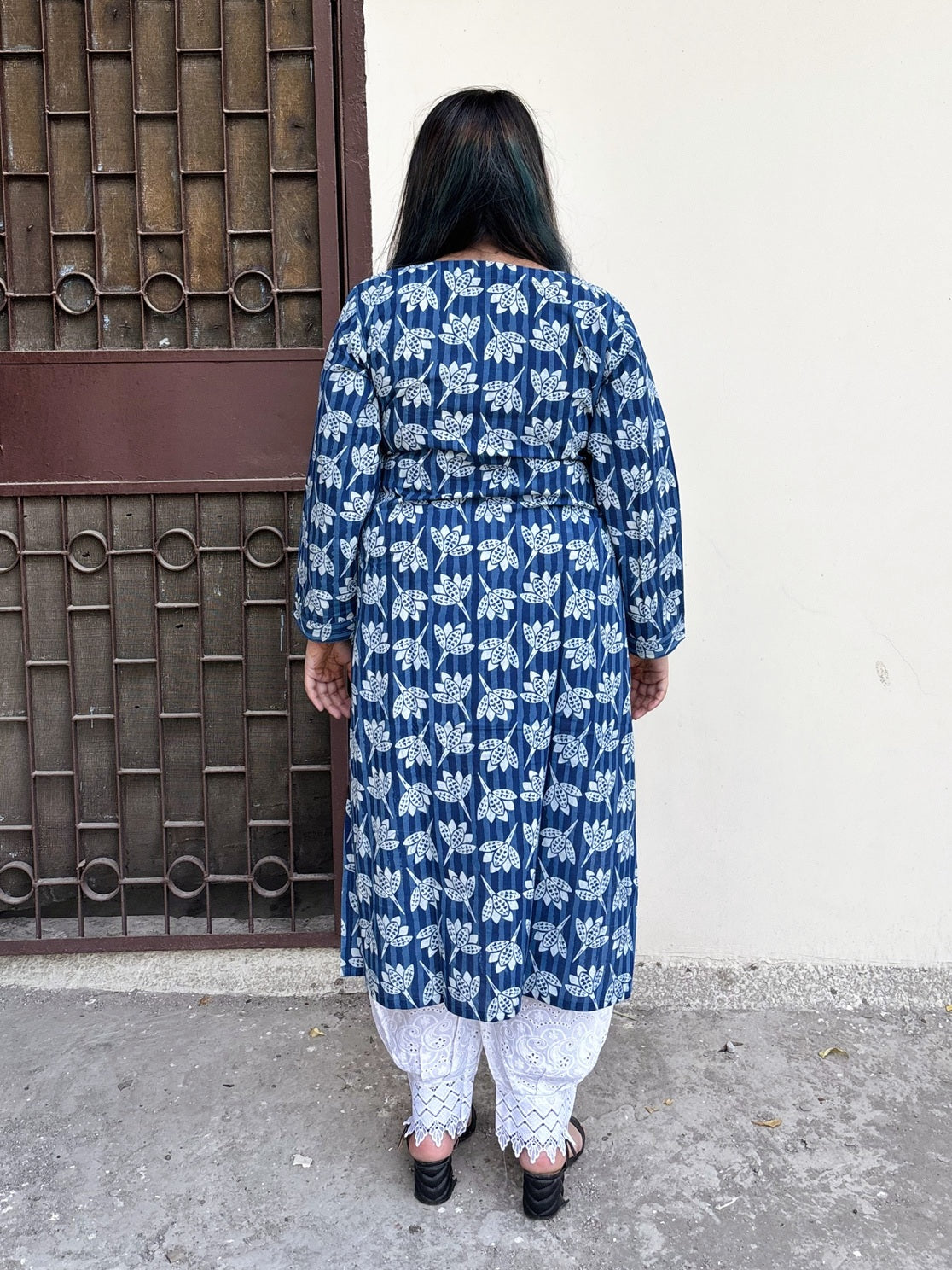 Indrani Hand Block Printed Cotton Long Kurta